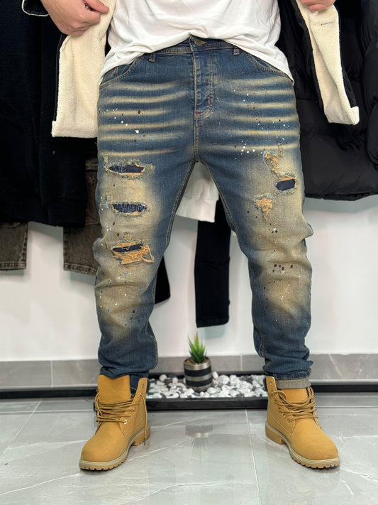 JEANS REM BLUE SABBIATO