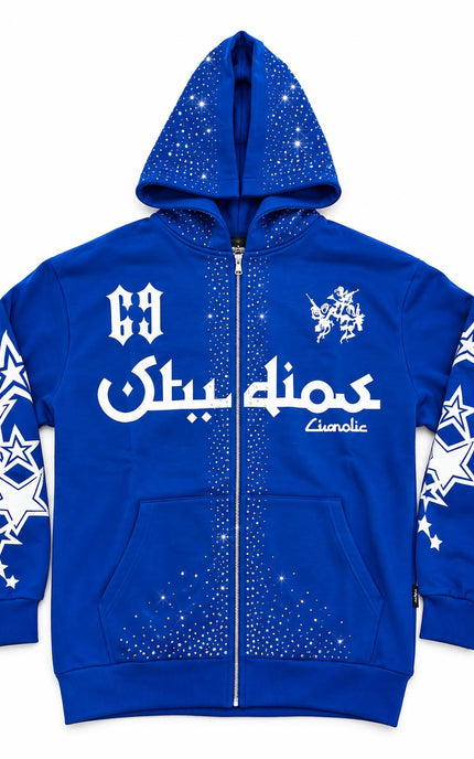 FELPA ZIP HODDIE STRASS