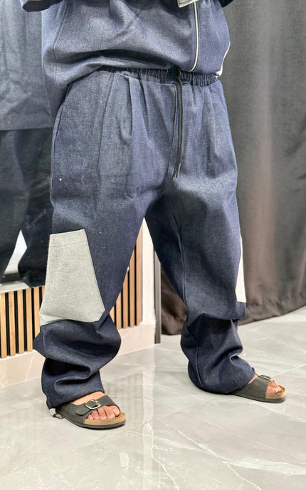 COORDINATO JEANS C/TASCA ROVESCIO