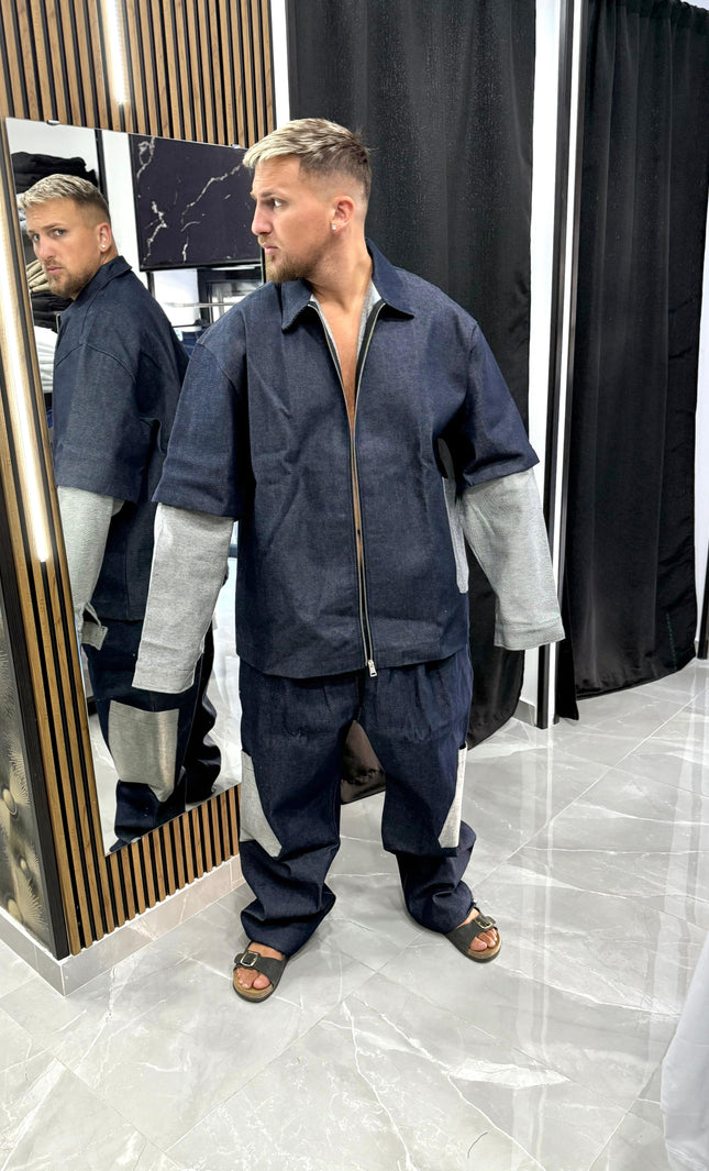 COORDINATO JEANS C/TASCA ROVESCIO