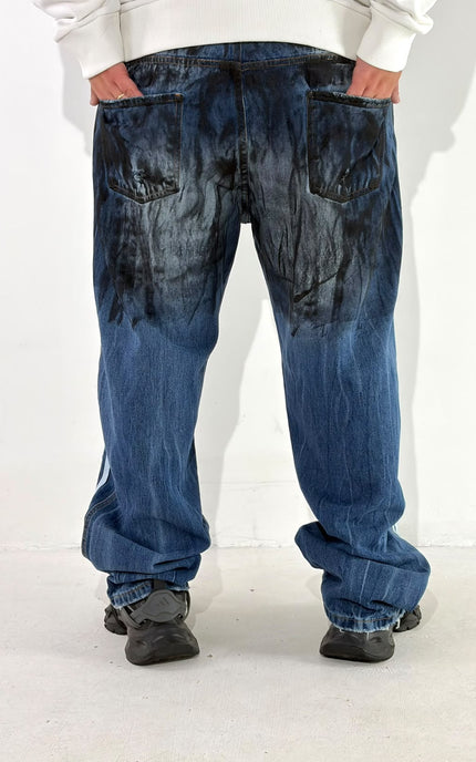 JEANS BAGGY STRIPES BLU